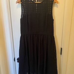 Donna Morgan Sheer Checkered Little Black Dress. Size 10